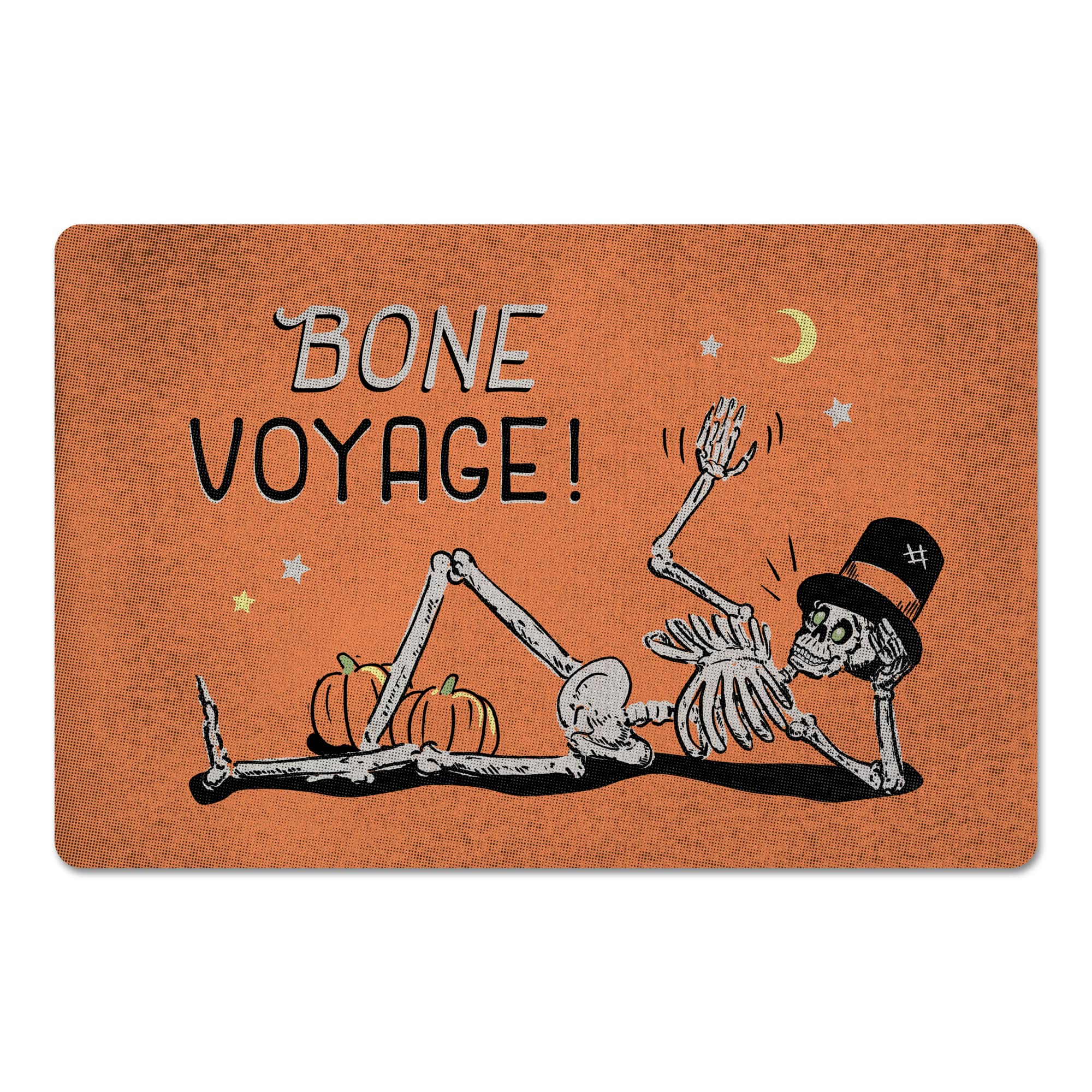 Bone Voyage Retro Skeleton Floor Mat